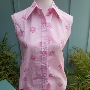 60s Novelty Pink button down shirt